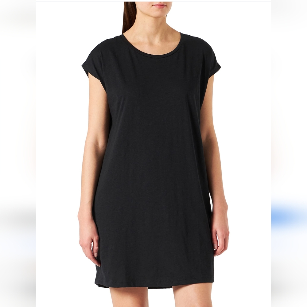 Eileen Fisher Black Organic Cotton T-Shirt Dress Size L